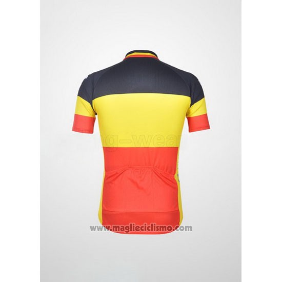 2011 Abbigliamento Ciclismo Omega Pharma Lotto Campione Belga Manica Corta e Salopette